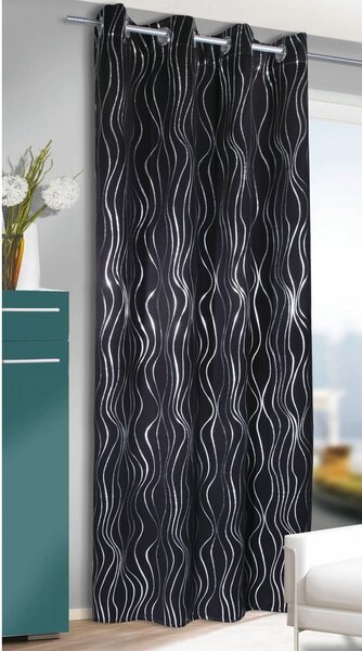 Draperie neagră 135x245 cm Waves – Sehlbach