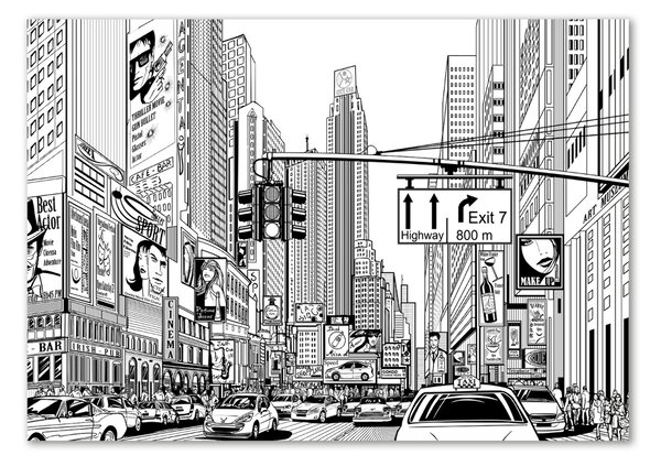 Fotografie imprimată pe sticlă Străzile din New York