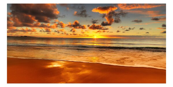 Tablou pe pe sticlă Sunset Beach