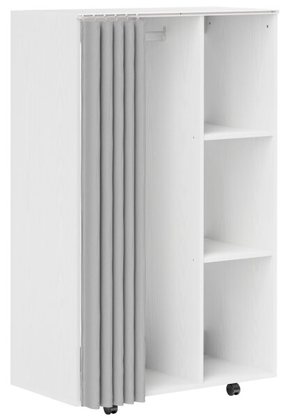 HOMCOM Dulap Haine Dulap Con 4 Ruote, Per Dormitor, 80x40x128 cm Cm, Alb | Aosom Romania