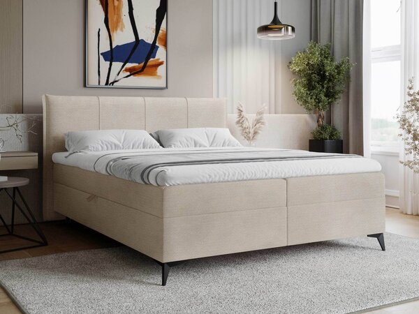 Pat boxspring ViterBoxspring, Dublu, Crem, 180x200, Tapiterie, Somiera patSomiera pat, 20x21x11cm