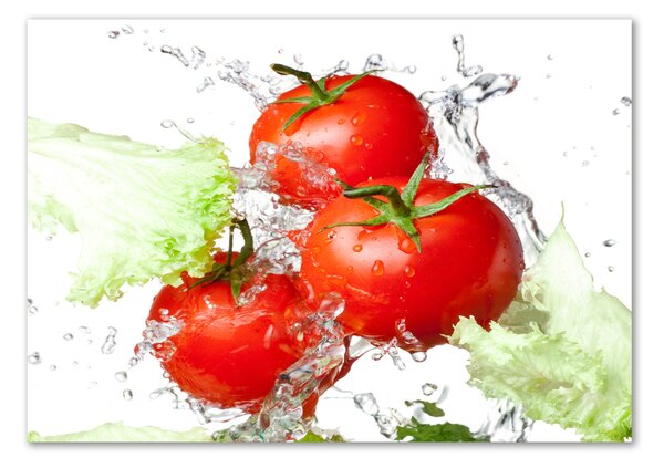 Fotografie imprimată pe sticlă Tomate și salată