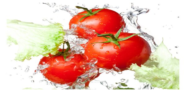 Fotografie imprimată pe sticlă Tomate și salată