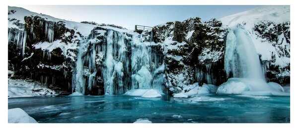 Tablou cu cascade înghețate (120x50 cm)