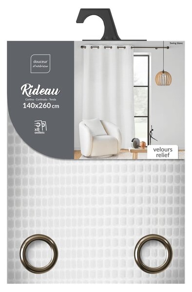 Draperie albă din catifea 140x260 cm Swing – douceur d'intérieur
