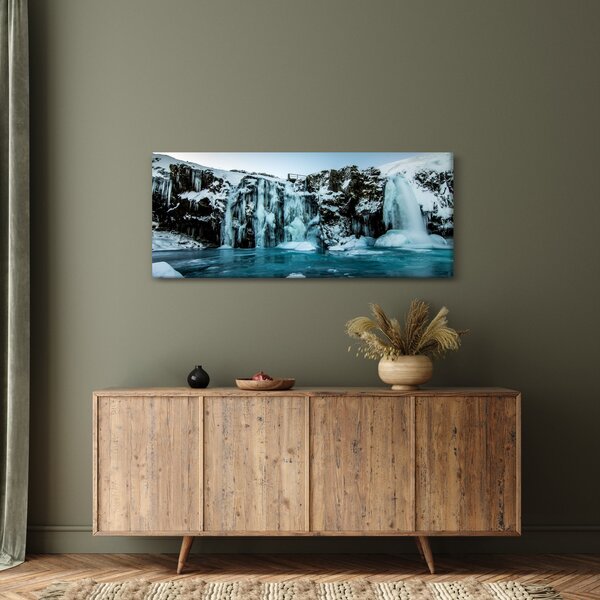 Tablou cu cascade înghețate (120x50 cm)