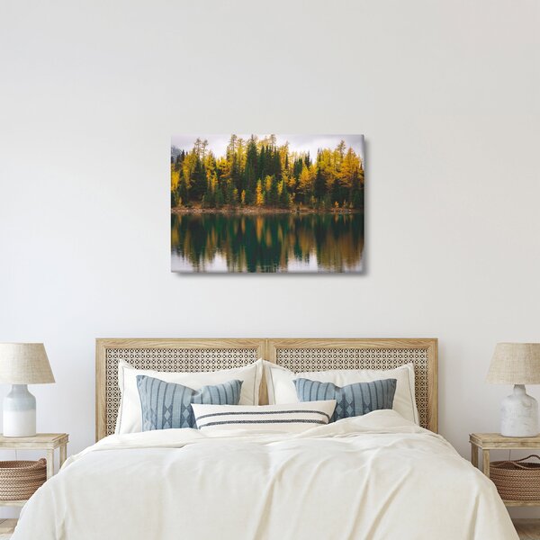 Tablou cu lac de pădure (70x50 cm)