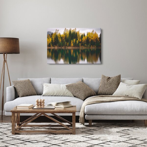 Tablou cu lac de pădure (90x60 cm)
