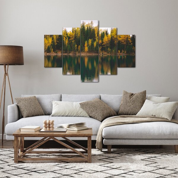 Tablou cu lac de pădure (150x105 cm)