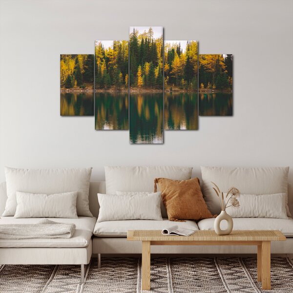 Tablou cu lac de pădure (150x105 cm)