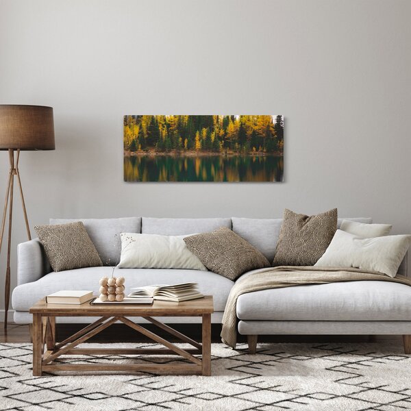 Tablou cu lac de pădure (120x50 cm)