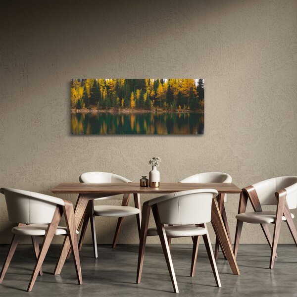 Tablou cu lac de pădure (120x50 cm)