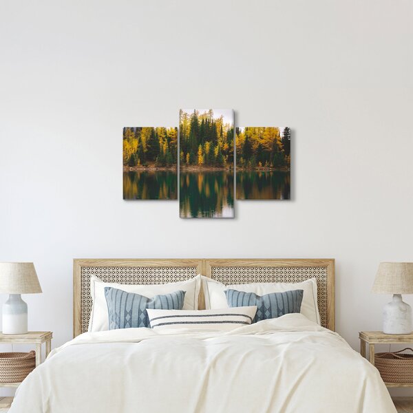 Tablou cu lac de pădure (90x60 cm)