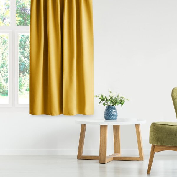 Draperie galbenă dimout (semi-opacă) 140x270 cm Kierra – Restilo