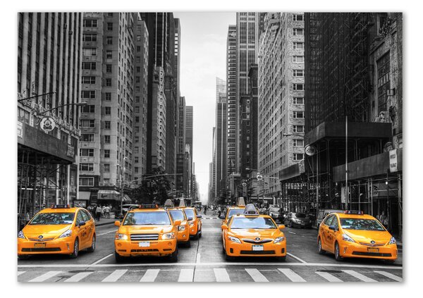 Tablou Printat Pe Sticlă New York taxiuri