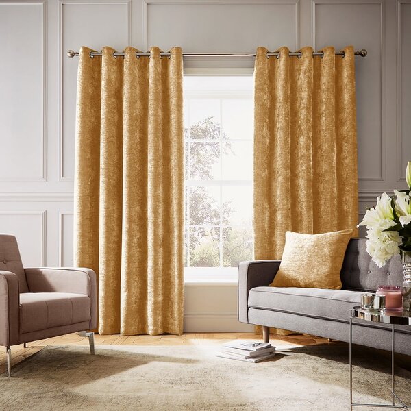 Draperii galbene termoizolante 2 buc. din janilie 168x229 cm Selene Luxury Chenille – Hyperion