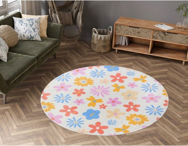 Covor pentru copii lavabil ø100 cm Joyfull Garden – Vitaus
