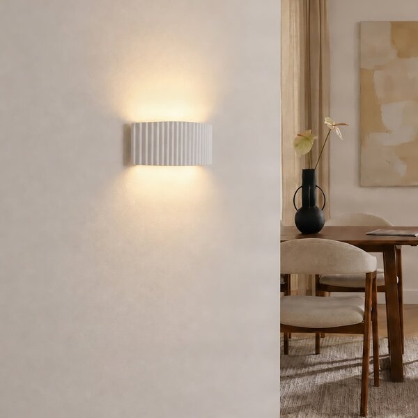 Lampă de perete Lindby, Naike, reglabil, Alb, Zona coridorului, Tencuială / Argilă, Modern
