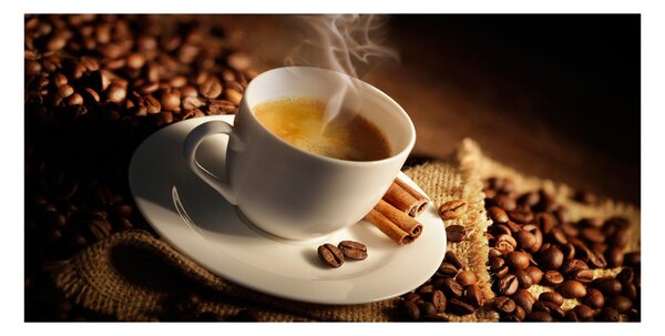 Fotografie imprimată pe sticlă Cafea într-o ceașcă