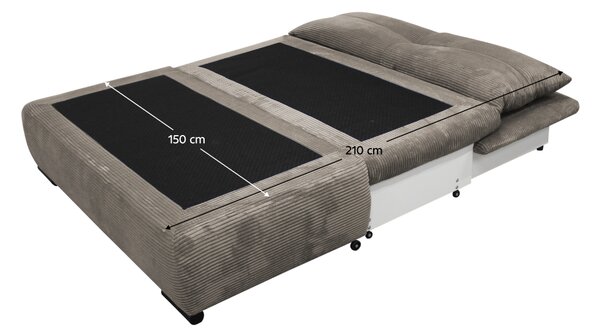 KONDELA Fotoliu extensibil, gri-bej Taupe, KENY 2R