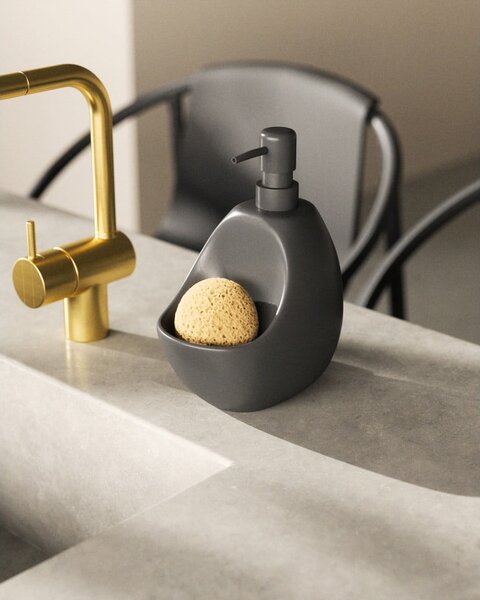 Dozator de săpun lichid negru din ceramică 590 ml Joey – Umbra