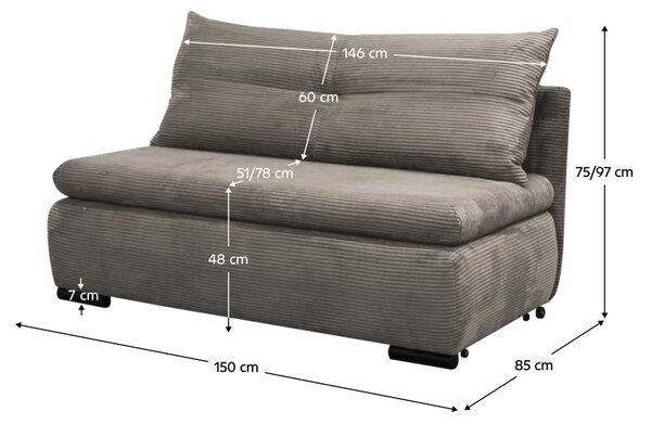 KONDELA Fotoliu extensibil, gri-bej Taupe, KENY 2R