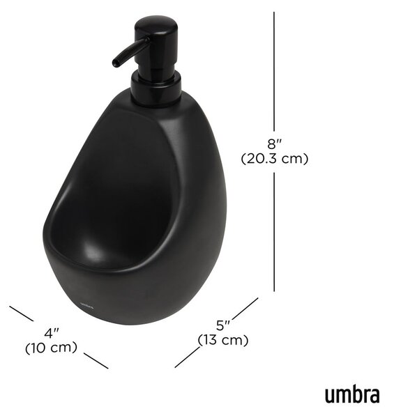 Dozator de săpun lichid negru din ceramică 590 ml Joey – Umbra