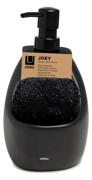 Dozator de săpun lichid negru din ceramică 590 ml Joey – Umbra