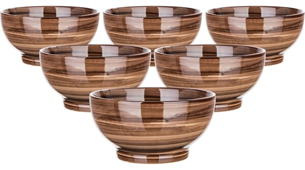 Set de 6 boluri Palas 14,3 cm, maro