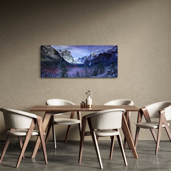Tablou cu peisaj montan iarna (120x50 cm)