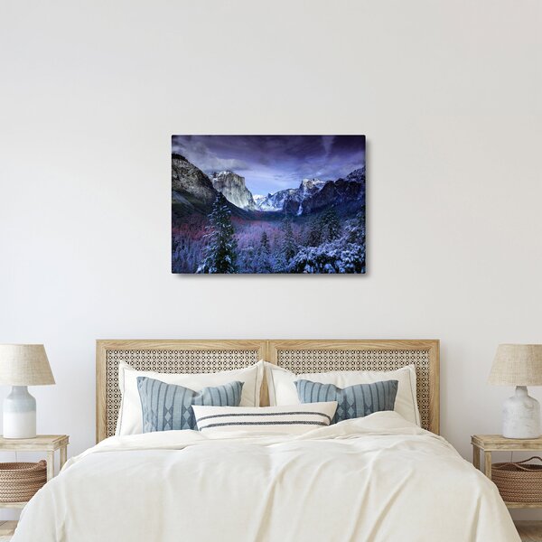 Tablou cu peisaj montan iarna (70x50 cm)
