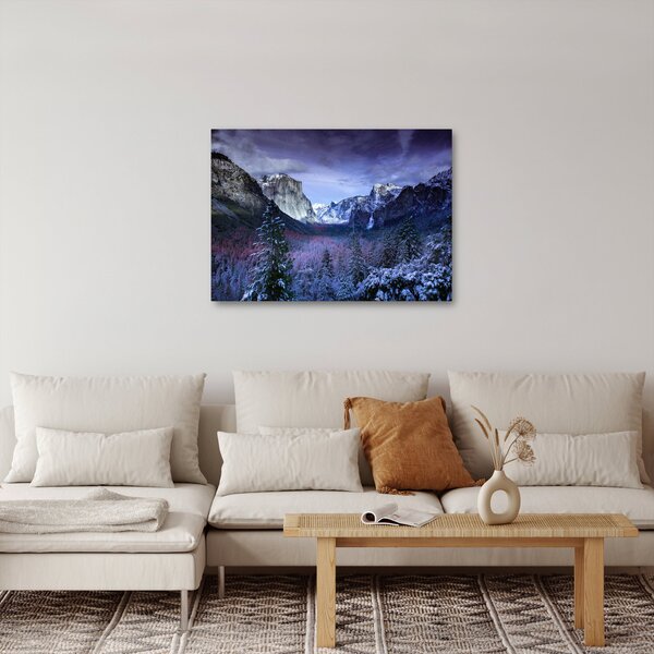 Tablou cu peisaj montan iarna (70x50 cm)