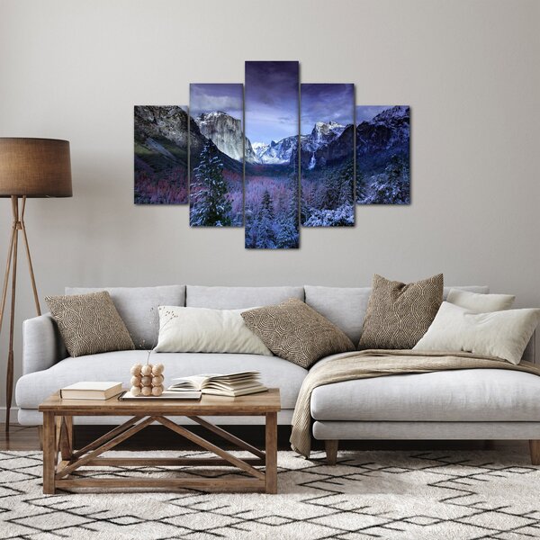 Tablou cu peisaj montan iarna (150x105 cm)