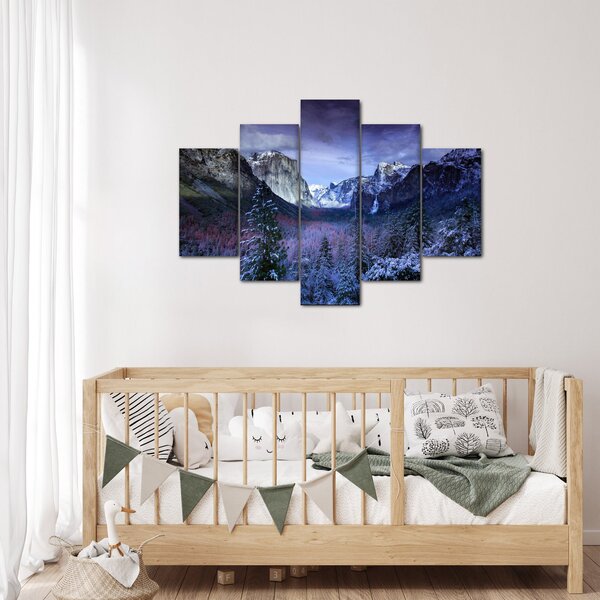 Tablou cu peisaj montan iarna (150x105 cm)