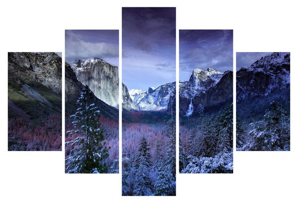 Tablou cu peisaj montan iarna (150x105 cm)