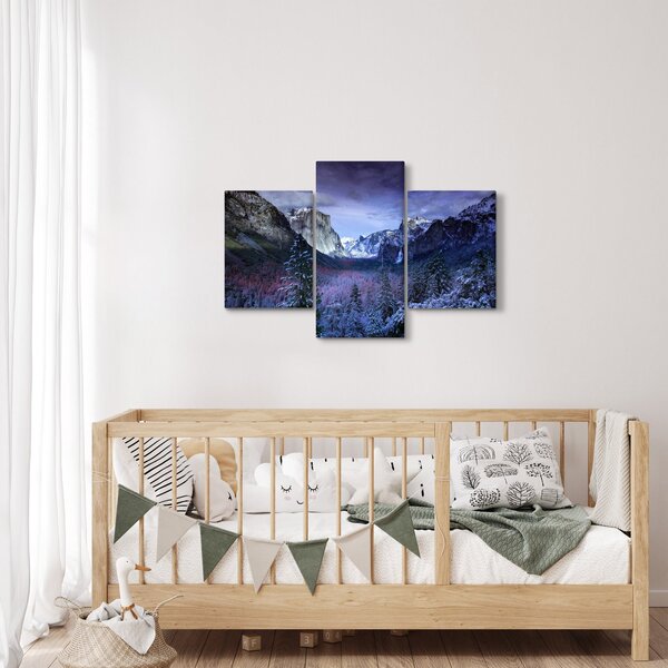 Tablou cu peisaj montan iarna (90x60 cm)
