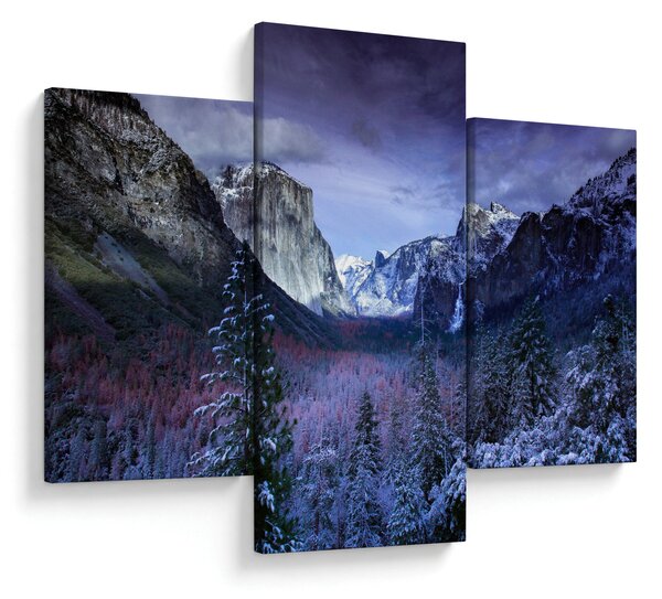 Tablou cu peisaj montan iarna (90x60 cm)