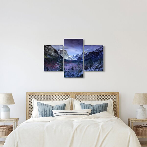 Tablou cu peisaj montan iarna (90x60 cm)