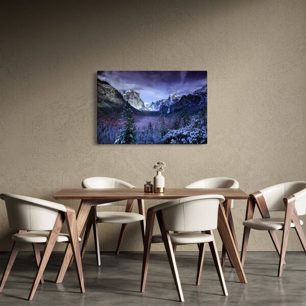 Tablou cu peisaj montan iarna (90x60 cm)