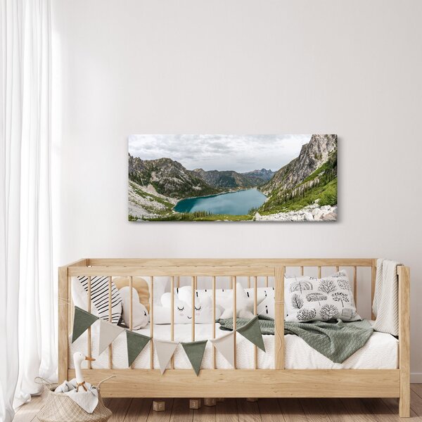 Tablou cu lac în munți (120x50 cm)