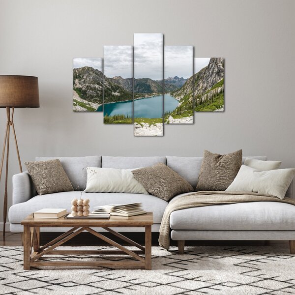 Tablou cu lac în munți (150x105 cm)