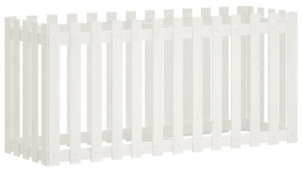 Pat înălțat grădină design gard alb 150x50x70cm lemn pin tratat