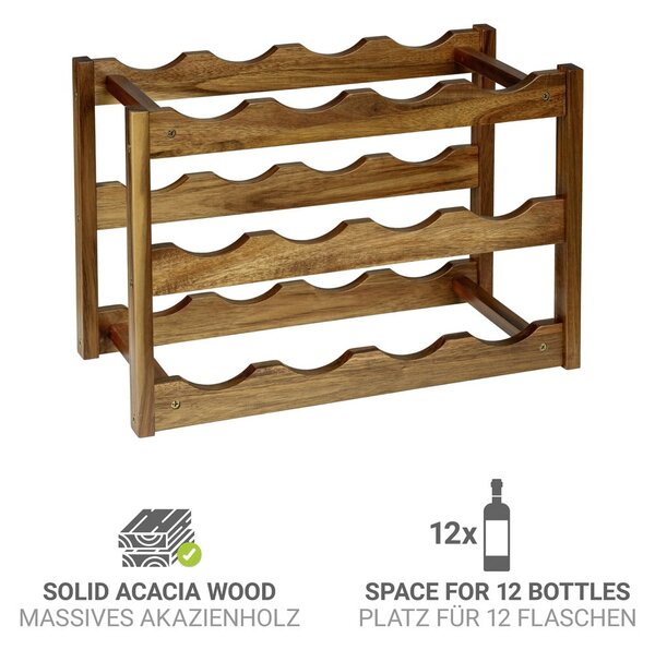 Suport pentru sticle de vin din lemn număr de sticle 12 Fondi – Wenko