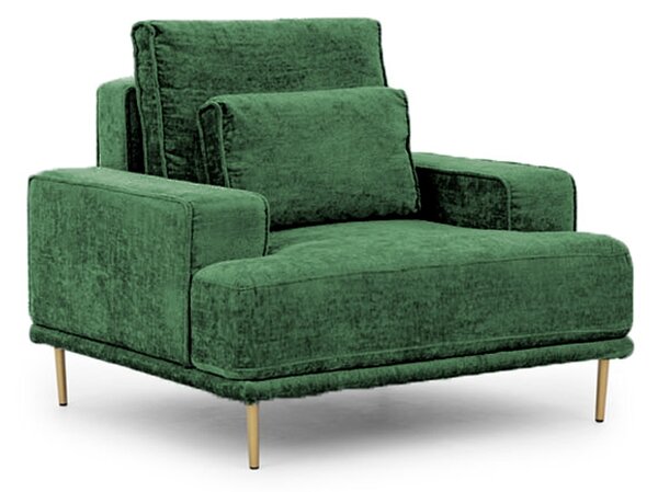 Fotel wypoczynkowy pentru camera de zi Nicole - zielona Produse tricotate Miu 2047, Picioare auriu