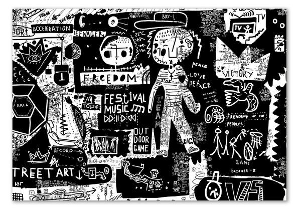 Tablou sticlă graffiti