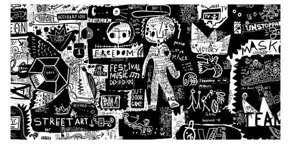 Tablou sticlă graffiti