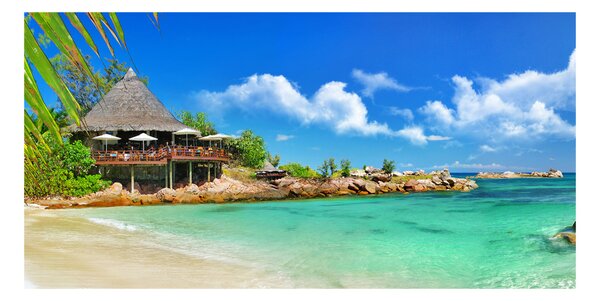 Tablou sticlă plaja Seychelles