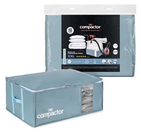 Cutie de depozitare pentru haine din plastic cu vacuum 65x45x27 cm Blue Edition – Compactor