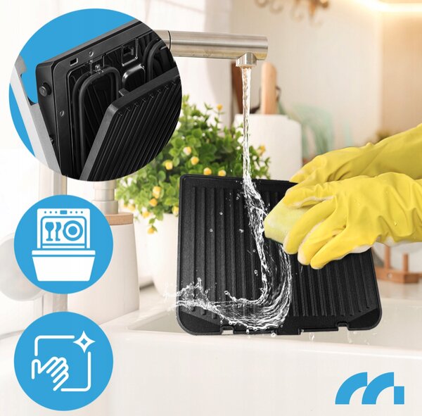 Grătar electric cu contact SM5000W-PRO cu afișaj LED - 2500 W