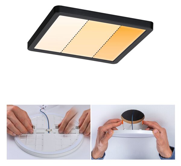 Paulmann Areo Panel dimtowarm unghi. negru 17,5cm, reglabil, Negru, Camera de zi / sufragerie, Plastic, Modern